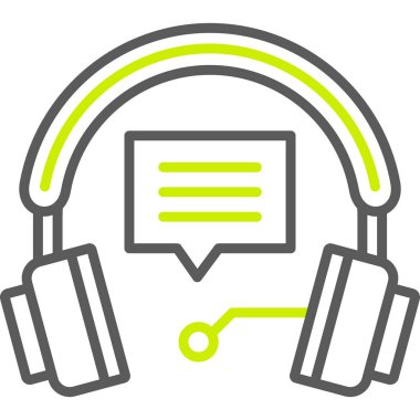 kulaklık simgesi, illüstrasyon, beyaz arkaplan üzerindeki vektör