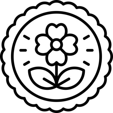 Çiçek. Web simgesi basit illüstrasyon