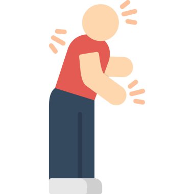 Acı çeken insan vücudunun düz renk simgesi