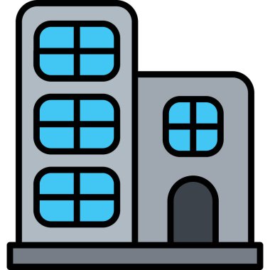 Bina. Web simgesi basit illüstrasyon