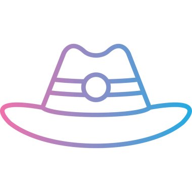 Kovboy şapkası ikonu vektör illüstrasyonu