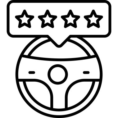 derecelendirme yıldız ikonu ana hatları vektörü. Reyting geri bildirimi. Müşteri geribildirimi