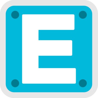 Kare düğmedeki harf simgesi