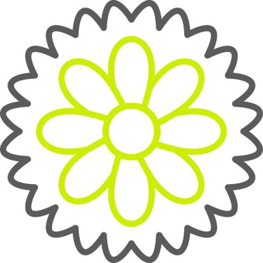 çiçek simgesi, basit çizgi vektör çizimi