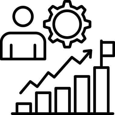 analitik iş finans simgesi ana hat biçiminde
