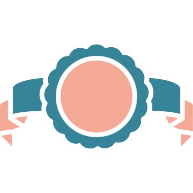 çiçek süsleme simgesi rozet biçiminde