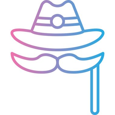 Kovboy şapkası simgesi modern vektör çizimi