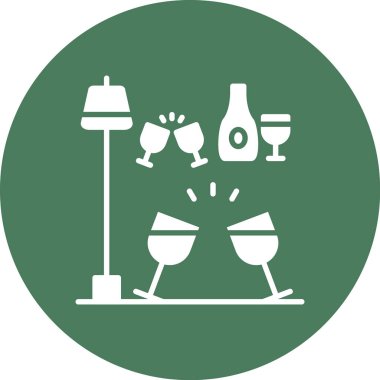 Şarap şişesi ve cam. Basit resimleme