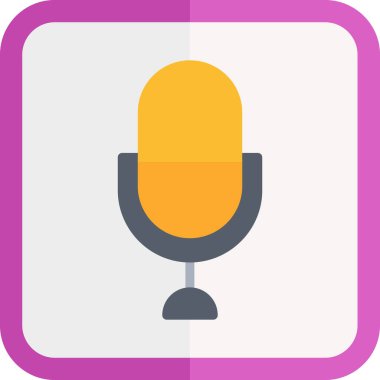 Mikrofon. Web simgesi basit illüstrasyon