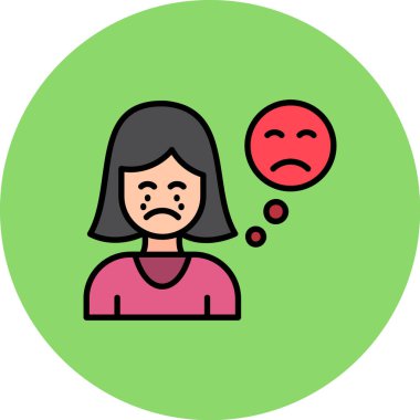 Yüzünde bir ifade olan üzgün kadın avatarı