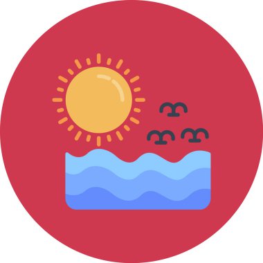 Güneş. Web simgesi basit illüstrasyon