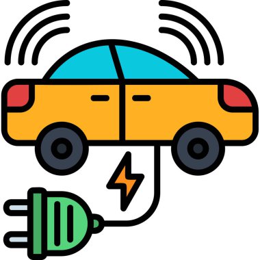 araba elektrik yükleme simgesi - taslak biçimi