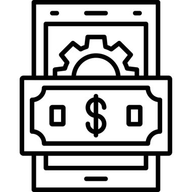 Para ve finans sektörü ikonu. Para ile paranın vektör illüstrasyonu