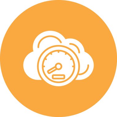 Saat ile bulut vektör illüstrasyon simgesi