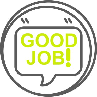 Düz dizaynlı mutlu iyi iş simgesi