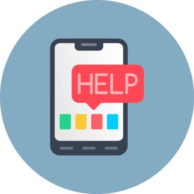 mobil yardım düz vektör simgesi