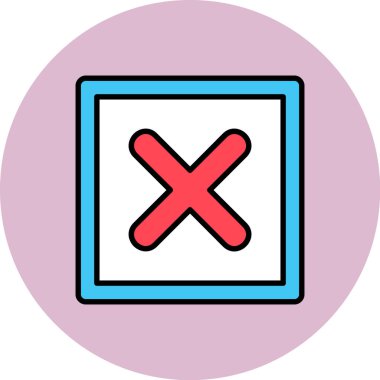 Çapraz işaret simgesi. Web için çapraz iz vektör simgelerinin basit çizimi