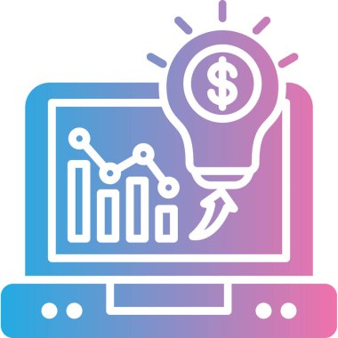 İş analitiği renk çizgisi simgesi. Finansal büyüme işareti. Dijital pazarlama. Dijital analitik pozitif. Web sayfası için pictogram, mobil uygulama,