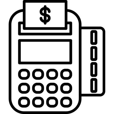 pos terminal simgesi ana hat vektörü. kredi kartı