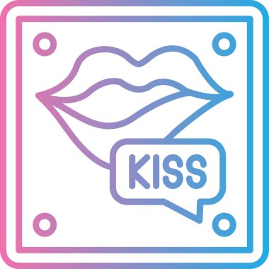 Öpücük ikonunu dolgulu bir şekilde öp - ana hatlarıyla