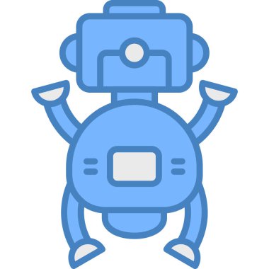 robot. Web simgesi basit illüstrasyon