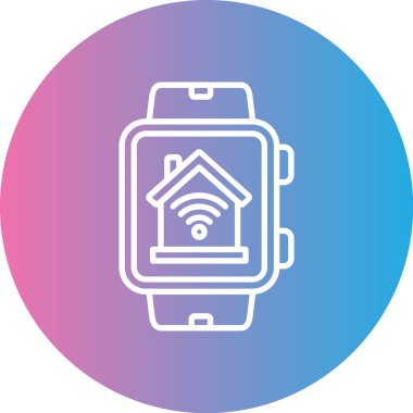 Akıllı saat simgesi. Akıllı evin vektör çizimi