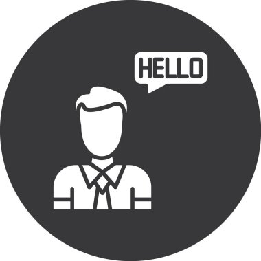 Merhaba adam simgesi modada izole edilmiş arkaplan