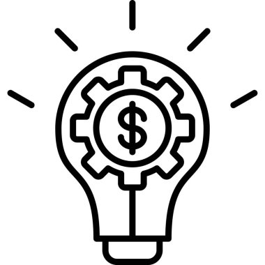 fikir ampul simgesi, vektör çizim