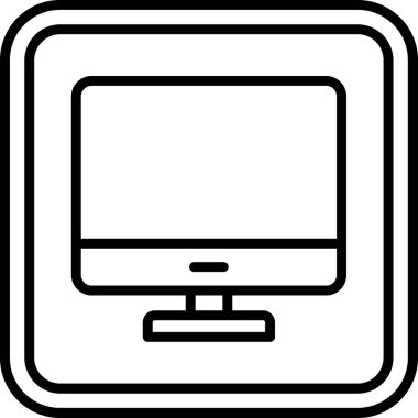 Bilgisayar ekran simgesini ana hat biçiminde izleName