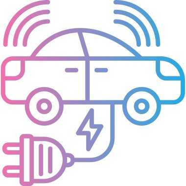 elektrik araba şarj simgesi ana hat biçiminde