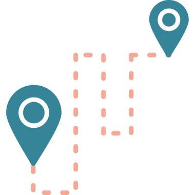 Harita konum simgesini düz biçimde iğneler. navigasyon pin navigasyon vektör çizimi