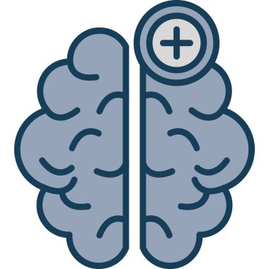 Beyin. Web simgesi basit illüstrasyon