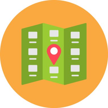 Harita. Web simgesi basit illüstrasyon