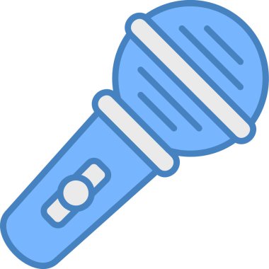 Mikrofon. Web simgesi basit illüstrasyon