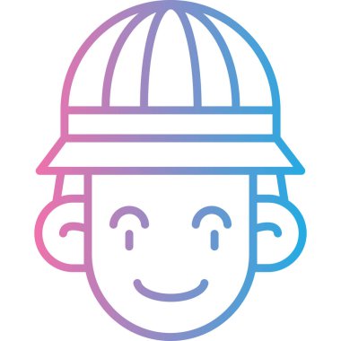 Şapka simgesi olan yakışıklı bir adamın vektör çizimi