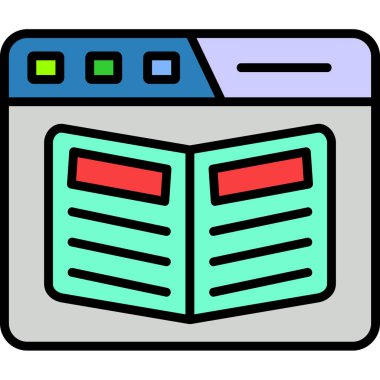 Kitap. Web simgesi basit illüstrasyon