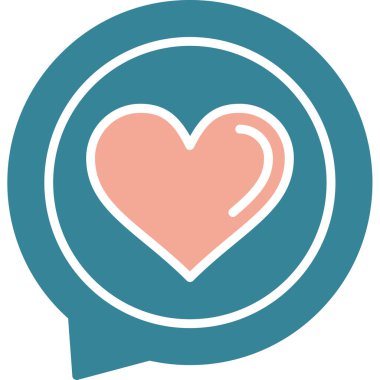 aşk kalp düz vektör simgesi