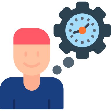 Adam düşünme simgesi, vektör illüstrasyonu