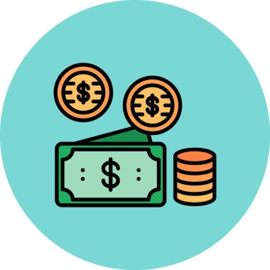 Bozuk para dolar vektör simgesi