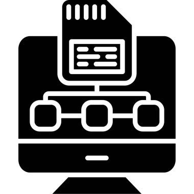 Bilgisayar simgesi. Web için donanım vektör simgelerinin basit illüstrasyonu