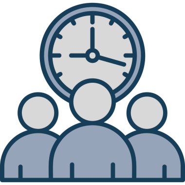 Zaman yönetimi simgesi. Basit bir çizim. Web tasarımı için zaman yönetimi vektör simgesi