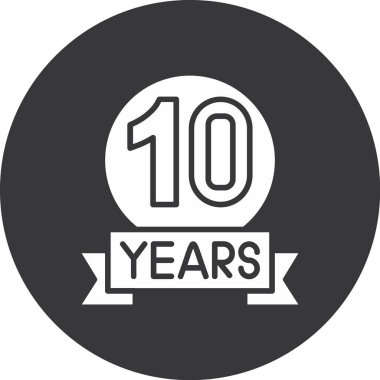 10 yıllık işaret simgesi, vektör illüstrasyonu