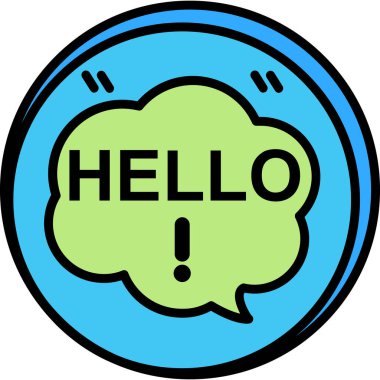 Merhaba balon konuşma simgesi