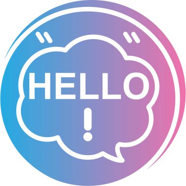 Merhaba konuşma balonu kelime simgesi, vektör illüstrasyon tasarımı