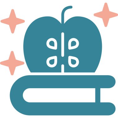 Kurdeleli bir elmanın vektör çizimi