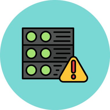 Veri depolama simgesi. Taslak veri depolama vektör rengi düz izole