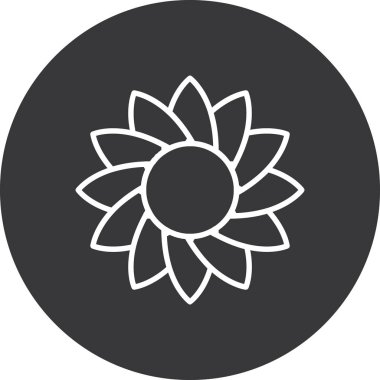 Ayçiçeği. Web simgesi basit illüstrasyon