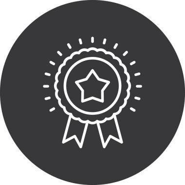 ödül rozeti vektör satırı simgesi