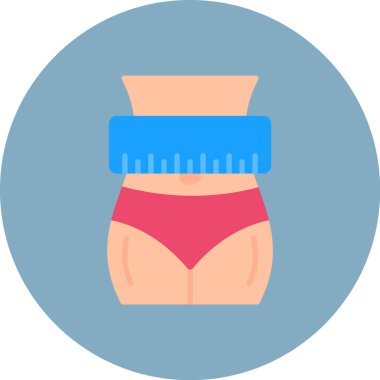 Kadın vücudu, illüstrasyon, vektör, beyaz arka planda izole edilmiş.