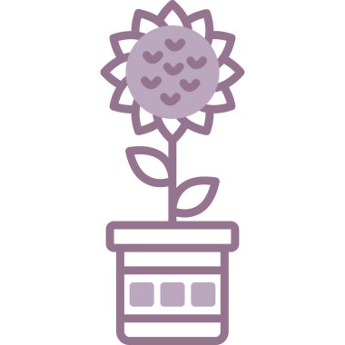 saksıda bitki, vektör illüstrasyonu